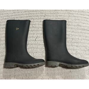 Dunlop Rain Boots Waterproof Rubber Made in Britain Sz 38 Black Gray